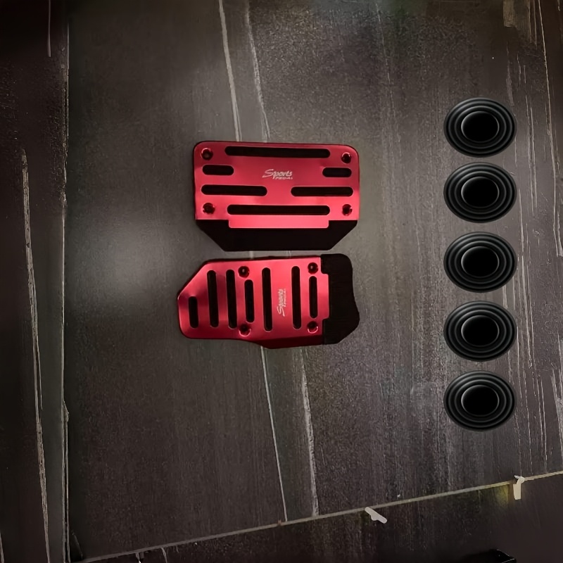 TEMU 2 Universal Automatic Transmission Car Anti-slip Pedal Covers   5 Car Door Shock Absorbing Buffering Pads, Lightweight And Durable Metal-look