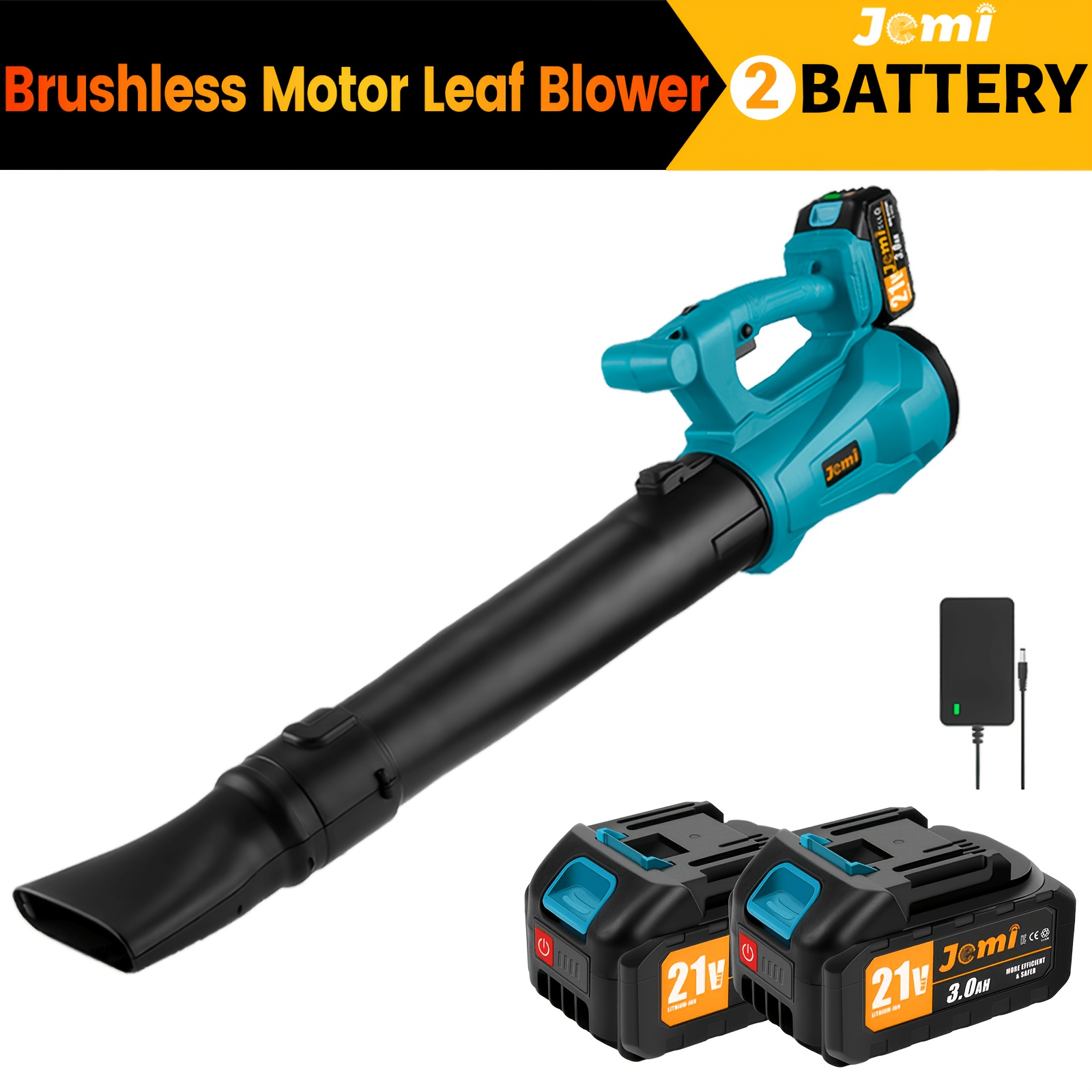 TEMU The Jemi Tool 21v Brushless Cordless Leaf Blower Features 6 Speed Settings And Is A Lightweight And Lawn Trimming Blower, Suitable For Yards And