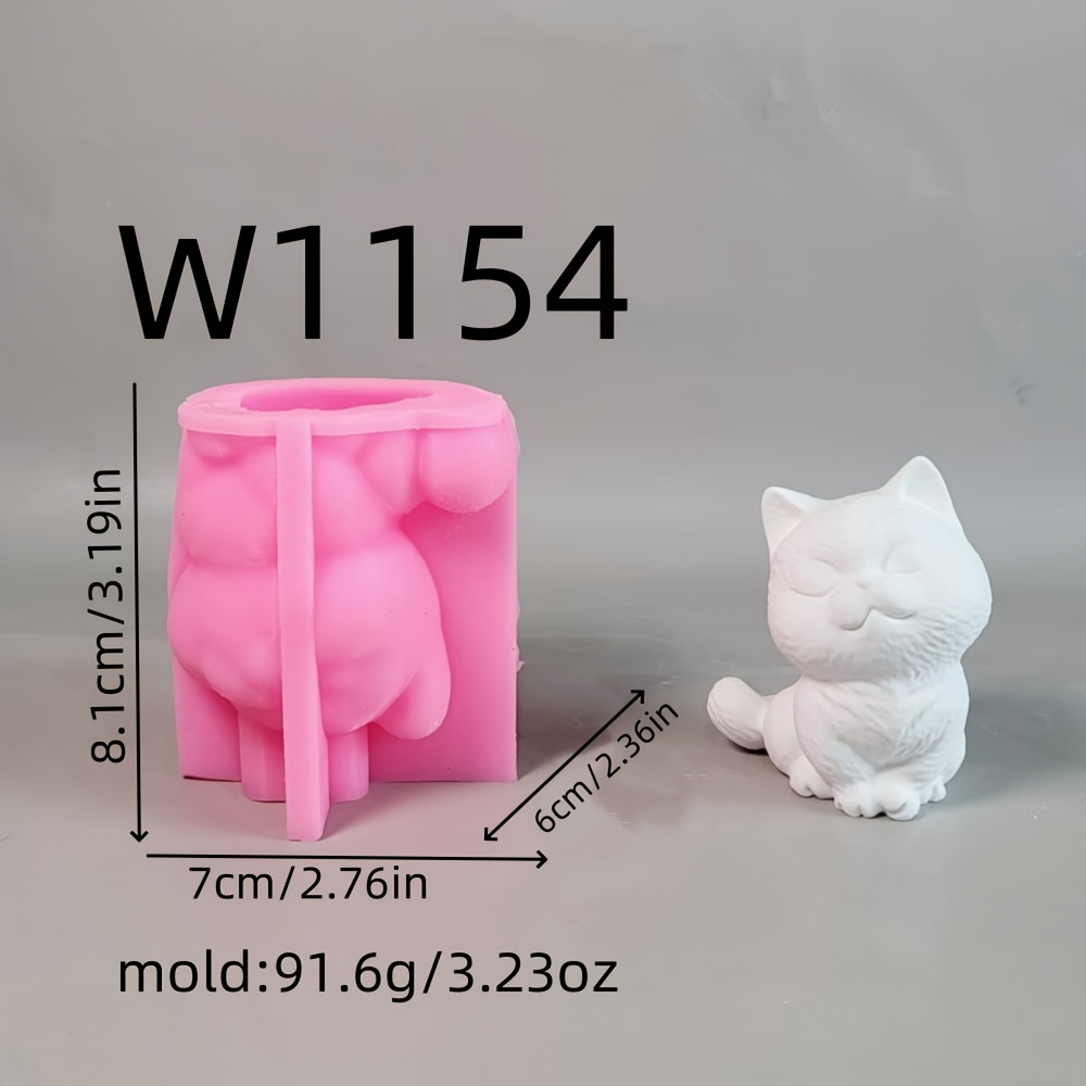 Image of Resin Silicone Mold Closed Cat 3d Decorative Silicone Mold Diy Candle Silicone Mold Gypsum Decorative Silicone Mold Home Decoration Epoxy Resin Mold91.6 W1154