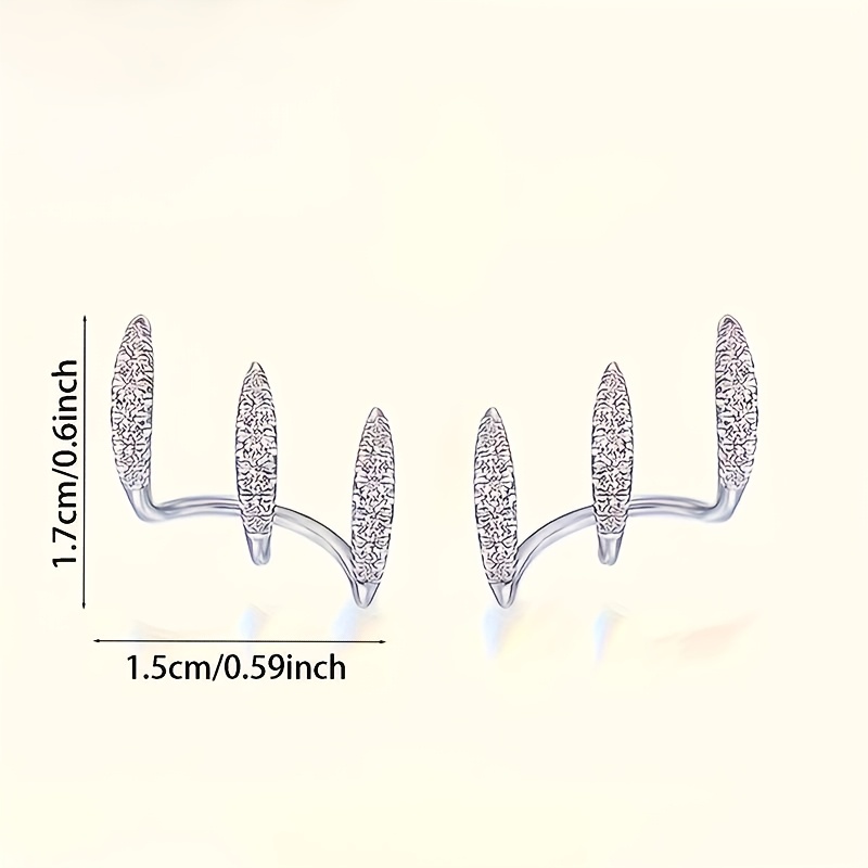 Pair of Women'S Claw-Set Earrings, Sparkling And Luxurious, Elegant And Chic, Suitable for Various Occasions, Hypoallergenic, Ideal Gift for Festivals