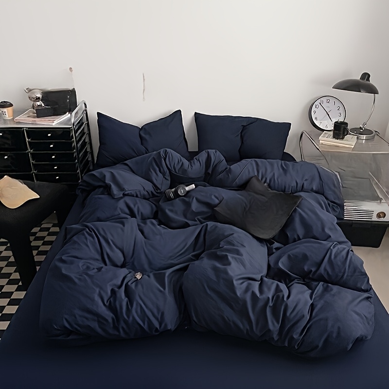 TEMU 3 Pezzi Copripiumino , 100% Poliestere Stile Minimalista, Ultra , Ipoallergenico e Confortevole. per Camere Ospiti, Camere da Letto e Dormitori.