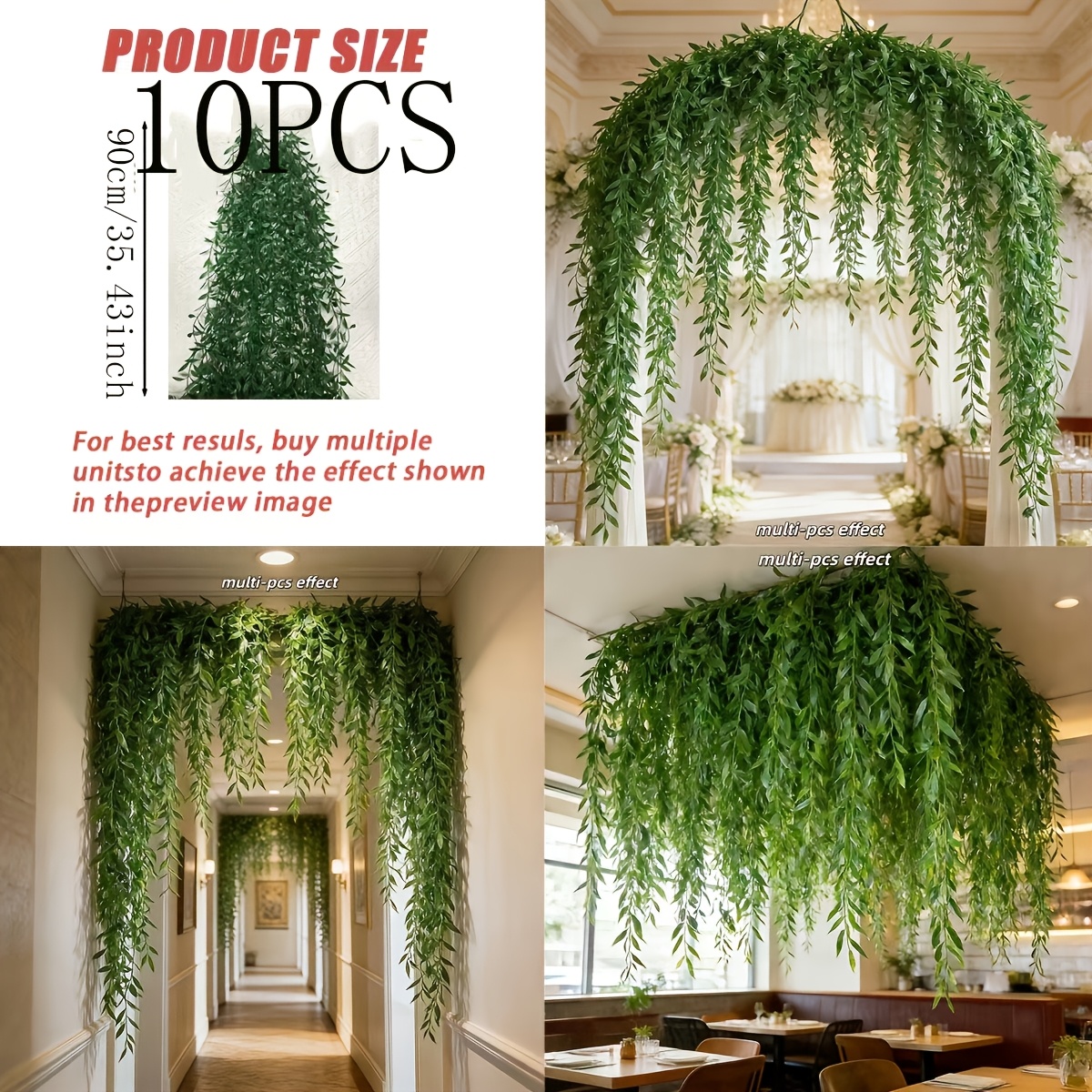 Artificial Willow Vine | Elegant Greenery For Home/ Decor, Ideal For Easter, 's Day, And , Perfect For Living Room Weddings, Stores, And Hotels, Maintenance-free
