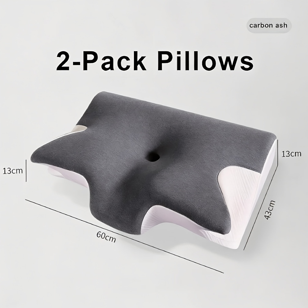 Image of 2pcs Comfortable Neck Pillow, Suitable For Side, Back, And Stomach Sleepers - Contoured Design, Support, In A Of Colors, For Family, Lovers Pillow.