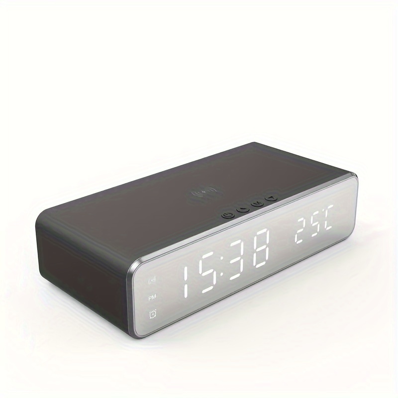 TEMU Wireless Charger With Led Alarm Clock And Thermometer Stylish Suitable For Home Or Office Use