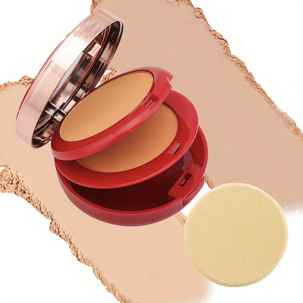 

3-layered Contour Concealer Compact, Matte Waterproof Pressed Powder For Deep Skin, Full Coverage Long-lasting Face Makeup With Mirror