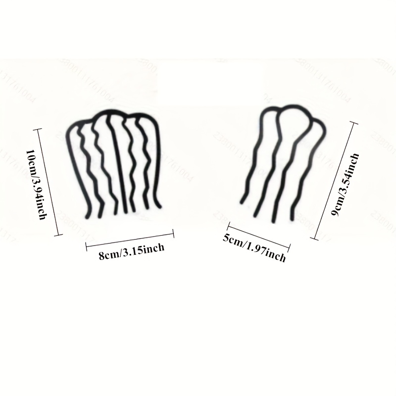 24  hair fork clip hair side combs buns pins u shape updo sticks twist hair combs decorative for women hair styling tool accessories black Product details 5
