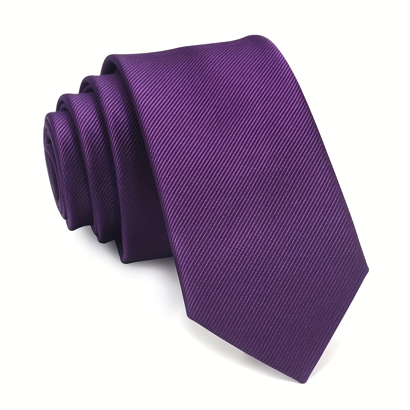 1pc mens solid color hand tied tie stylish ribbed polyester necktie for business casual wear 1200 needle fabric multiple colors black   blue purple yellow