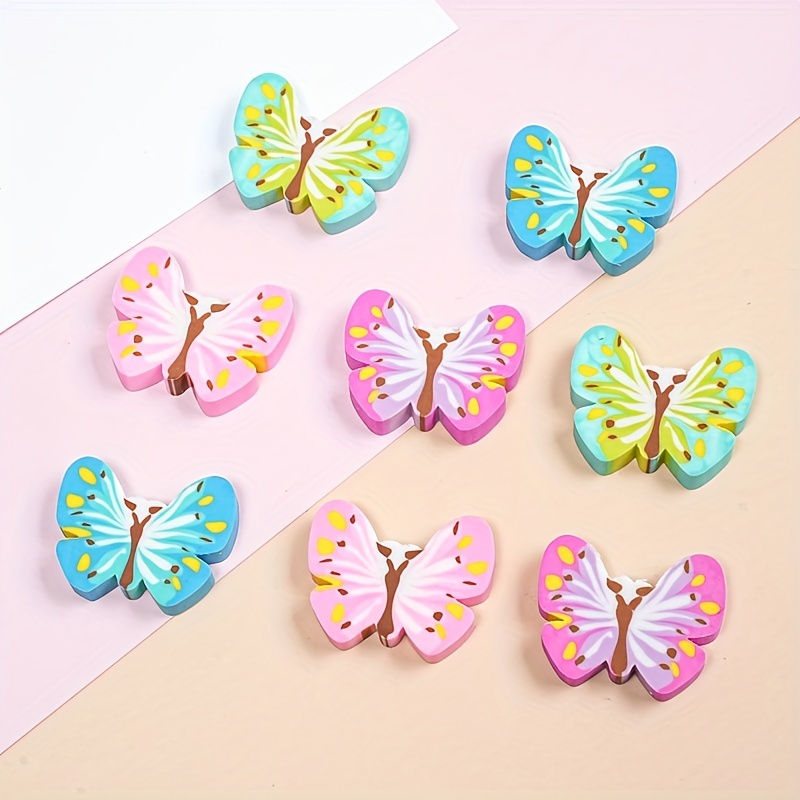 

8pcs Cartoon Butterfly Erasers For - Supplies, Tpr Material