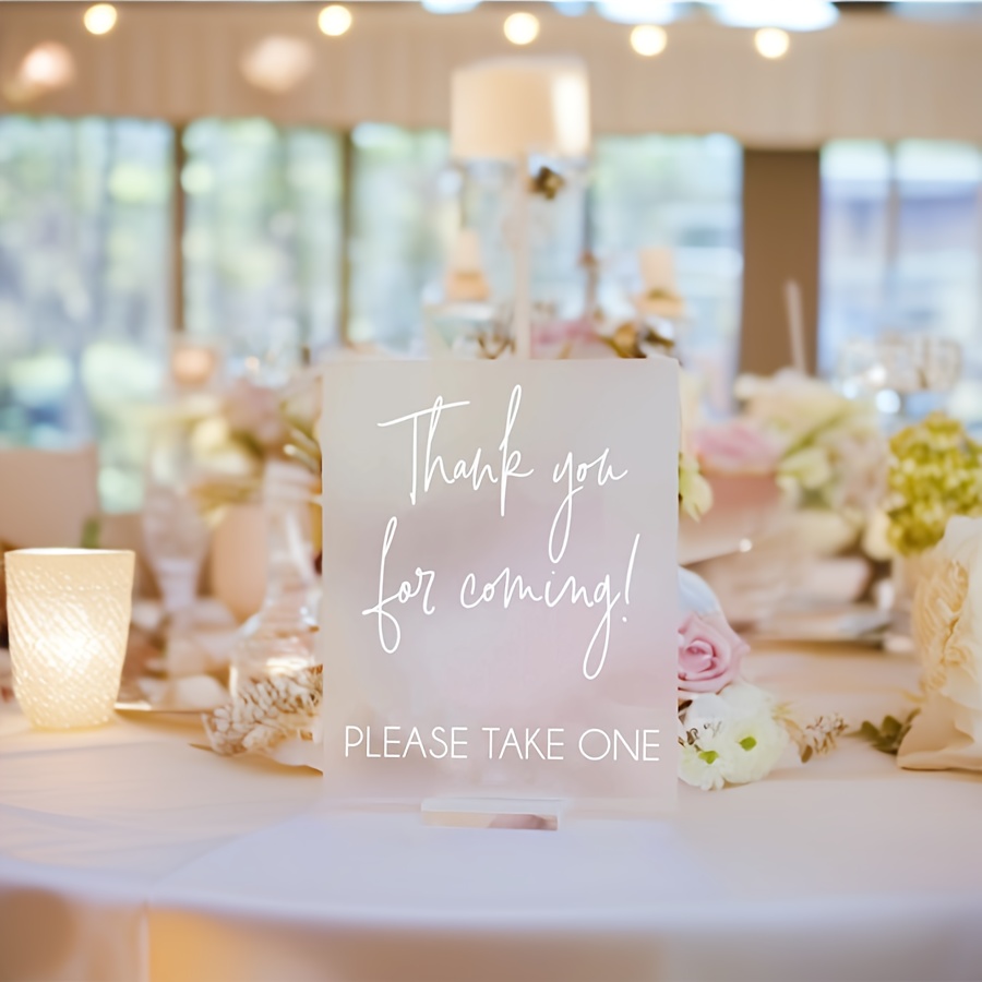 

Acrylic Thank You Favors Sign For Events & Parties – Durable 'please Take One' Stand Display For Wedding, Reception & Universal Occasions – Elegant Gift Table Decoration Without Electricity