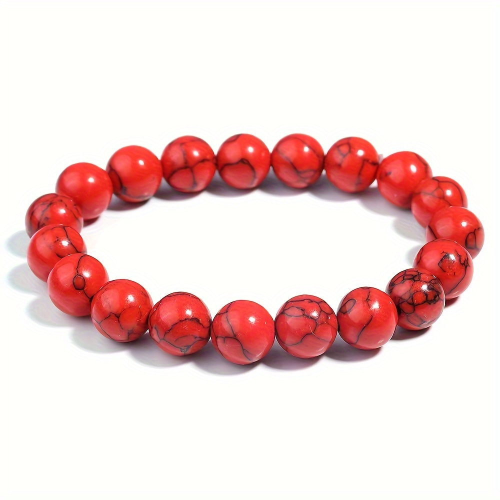 4pc Women's Natural Red Turquoise Bracelet Set