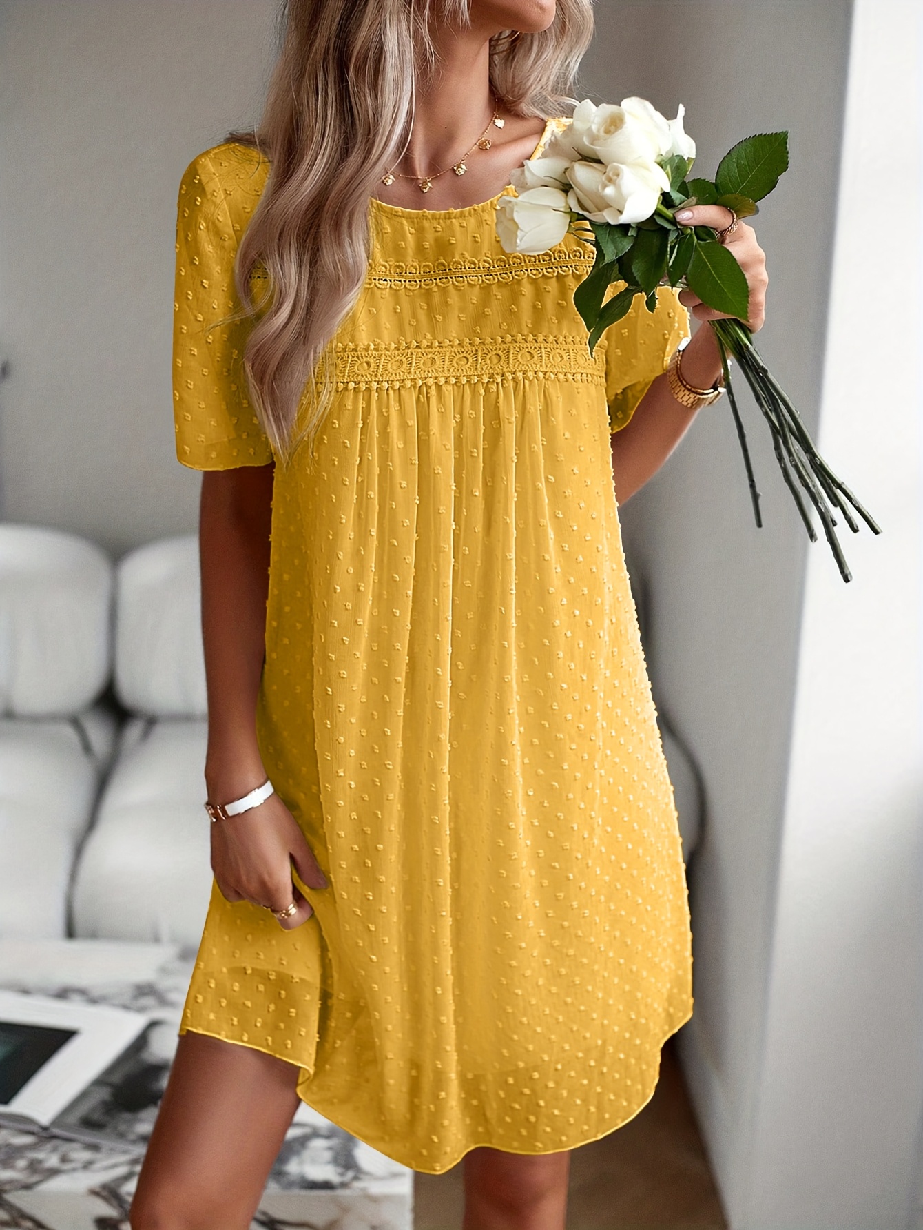 sachin and babi light blue dress Short Lemon Yellow Bridesmaid Dresses Short Sleeves Chiffon V Neck Knee  Length Bridesmaid Dresses