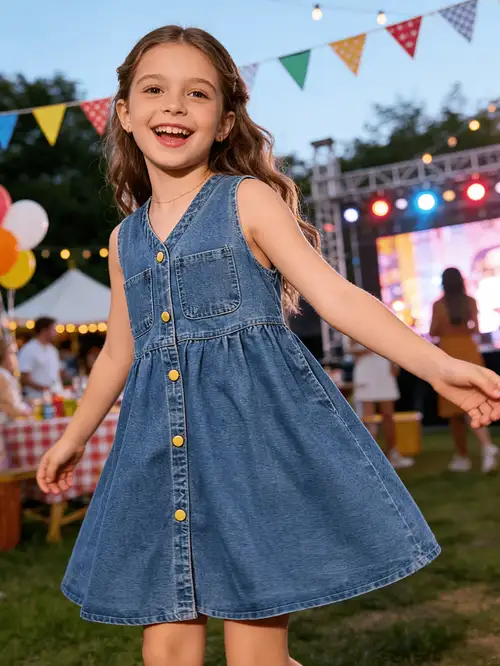 denim dresses for girls Play and Slay Denim Dress Denim / 5Y