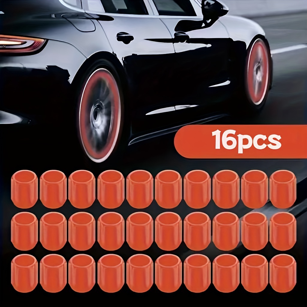 16pcs Luminous Tire Valve Stem Caps, Universal Glow-in-the-Dark Wheel Valve Covers for Bikes Motorcycles Cars - Durable Plastic, Dust-Proof & Leak-Proof