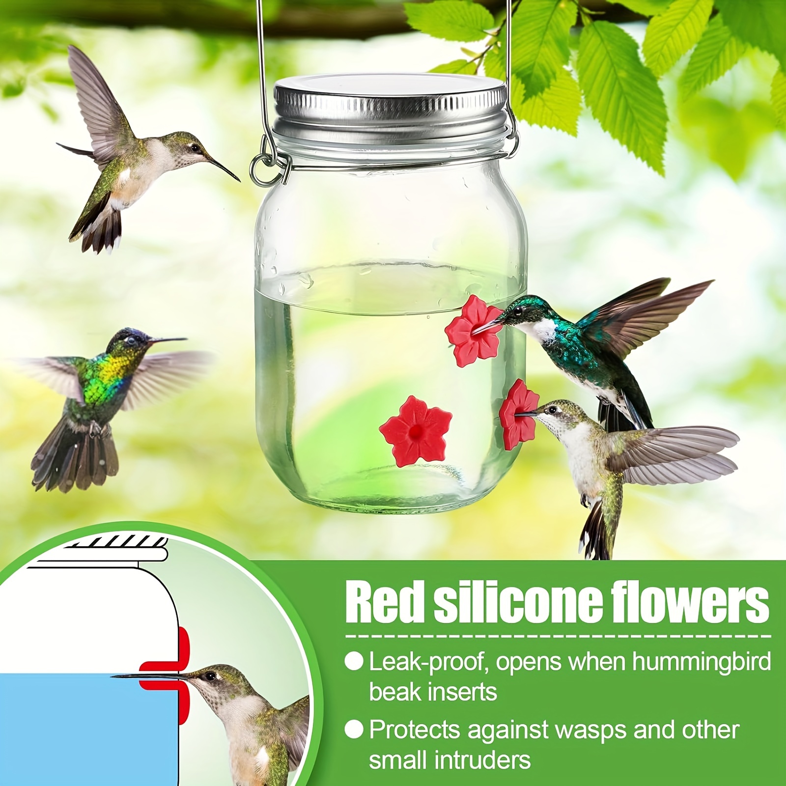 

1pc Bird Water Feeder, Hummingbird Feeder, Outdoor Garden Decoration, Perfect For Courtyard, Flower Hummingbird Feeder, Backyard Bird Watching And Wildlife Supplies