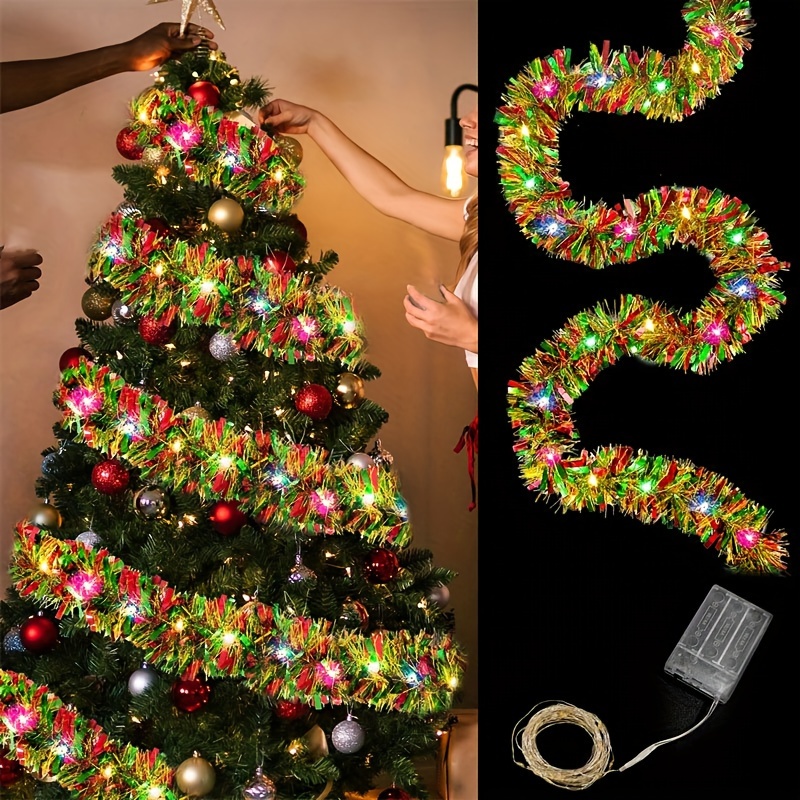 4.88metre Renkli Kurdele Süsleme, Klasik Stil Noel Ağacı Dekorasyonu, Piletle Çalışan, Tatil İç Mekan Aydınlatması, Fiş Yok, Ev ve Mutfak Kullanımı için