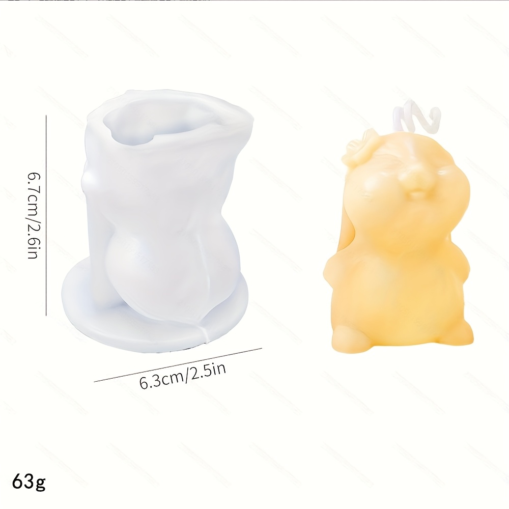 E-shop Silikonform, Kerze mit Blumen Hase Tier Statue Harzguss, für Heimdekoration Bastelform