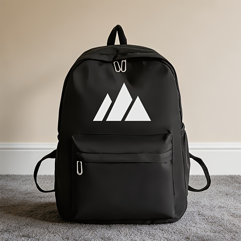TEMU Women's Fashion Minimalist Mountain-shaped Large-capacity Backpack Daily Travel Outdoor All-matching Backpack Adjustable Shoulder Straps Zipper