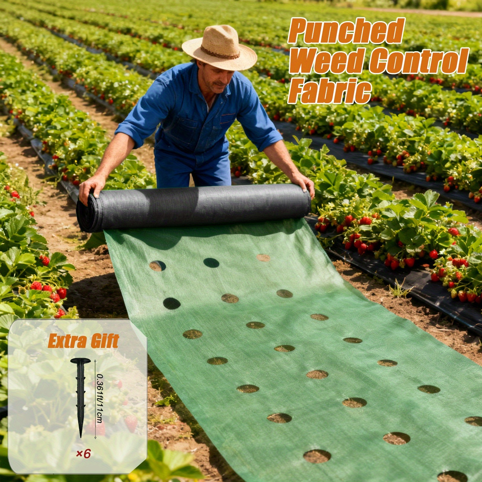 20ft double layer perforated heavy duty   barrier fabric ideal for garden vegetable patch   and yard suppresses   breathable water permeable easy to cut and lay dark green color
