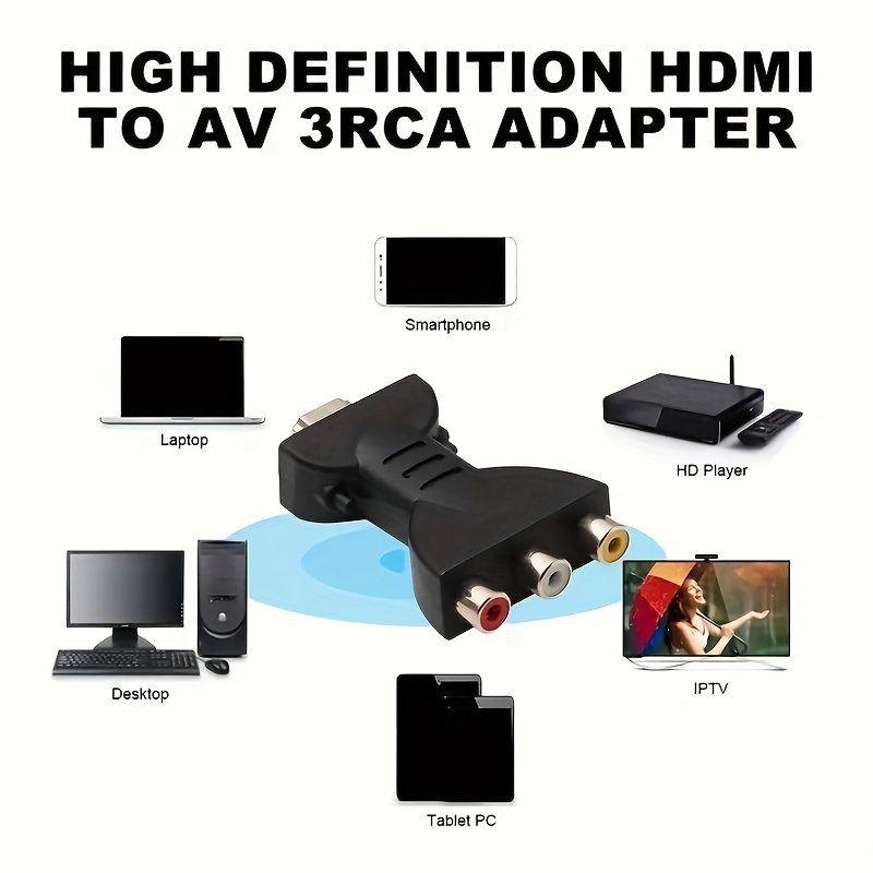 HDMI to RCA AV Converter Adapter For Android TV Smart Box Laptop + USB  Cable AU