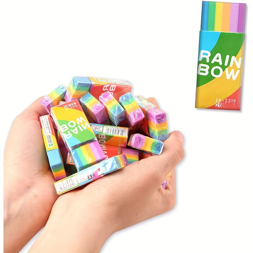 

10pcs Rainbow Eraser 2b Eraser Soft Eraser Cube Mini Eraser Fo School Supplies Stationery