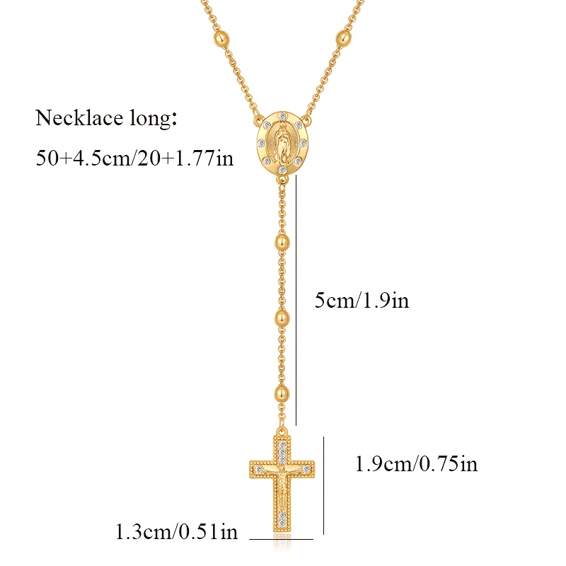 Image of 925 Sterling Silver Women's Jewelry Featuring A Cross Y Necklace With An Adjustable Chain Length. This Retro And Elegant Piece Makes For For Her On Valentine's Day, Christmas, Or Her Birthday