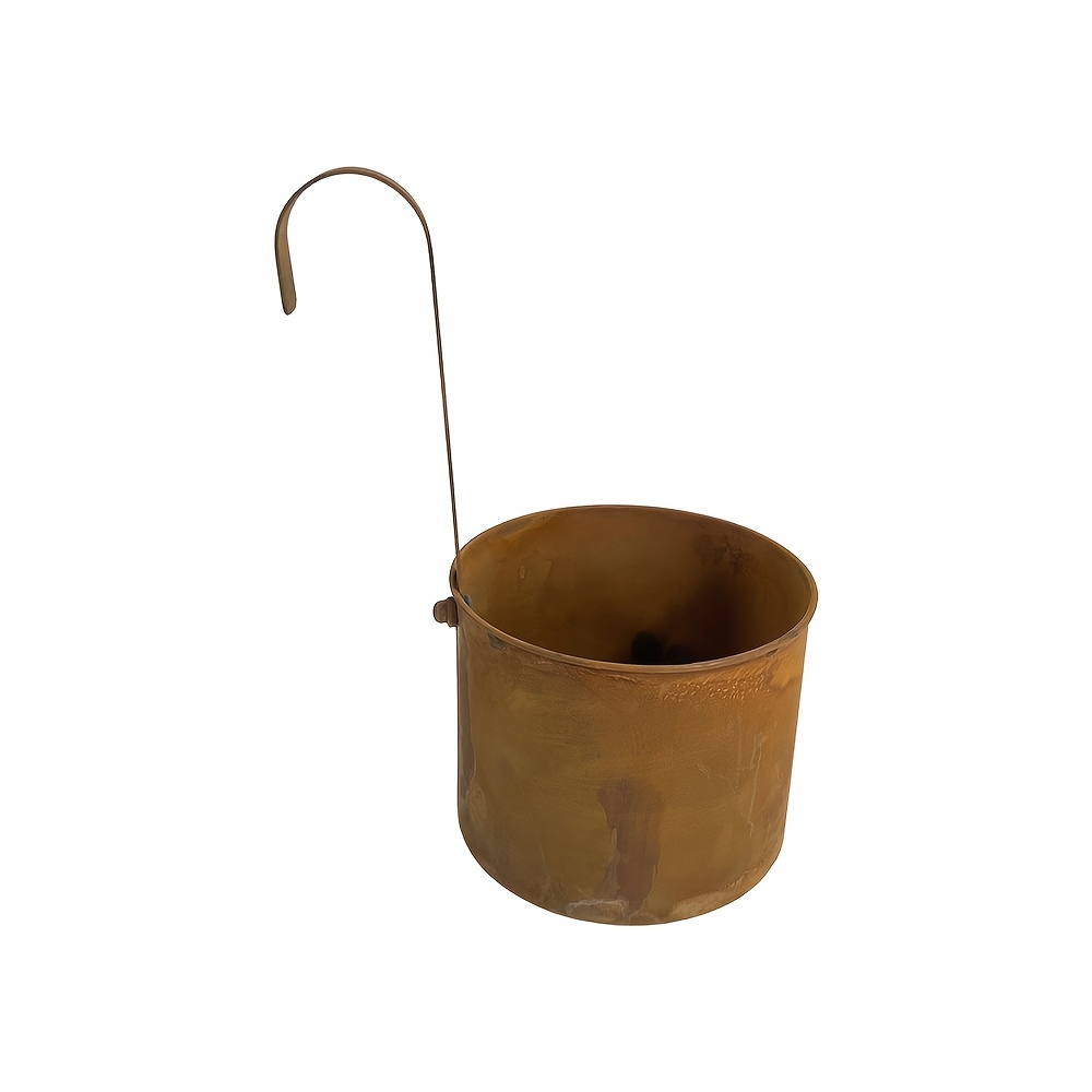Image of Vintage Metal Hanging Railing Planter - Planter, Distressed Chic Balcony And Fence Decor, Distressed Wrought Iron Planter, Suitable For Indoor/outdoor Porch, Patio, Garden