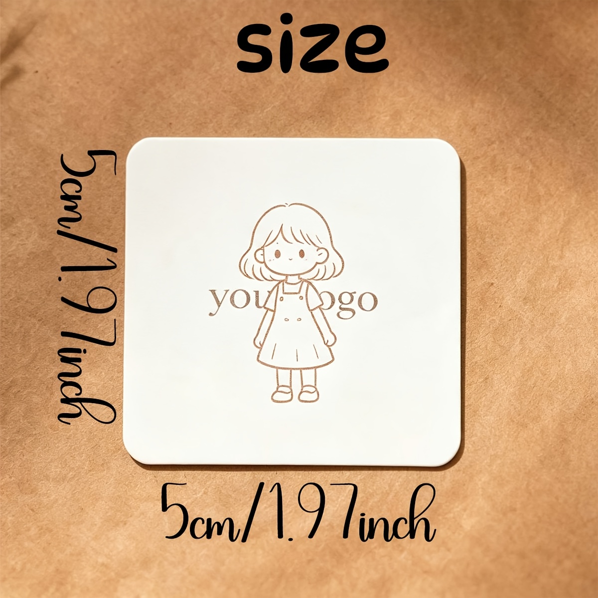 TEMU Custom-patterned Rounded-corner Square Cards, Personalized Thank-you Cards, Customizable Small Brand Name Cards For Jewelry Packaging, Special