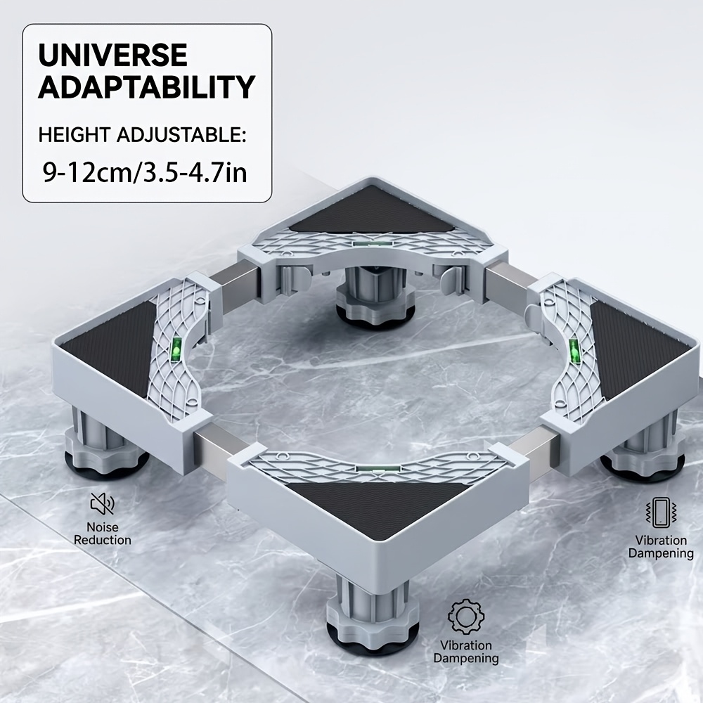 TEMU Base de soporte de muebles ajustable horizontalmente, pedestal multifuncional para lavadora y lavandería, soporte antideslizante y a prueba de