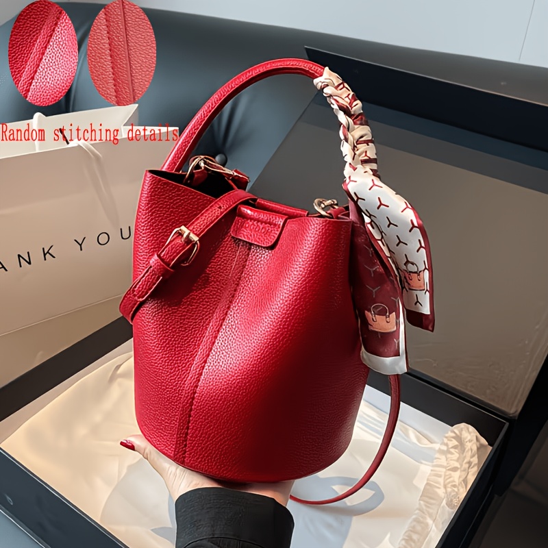 TEMU 【商品名】レディース クロスボディバッグ、結婚式や母の日向けの新作デイリーハンドヘルドバケットバッグ、万能、普段のお出かけやに最適、ホリデーギフトに最適。ステッチディテール