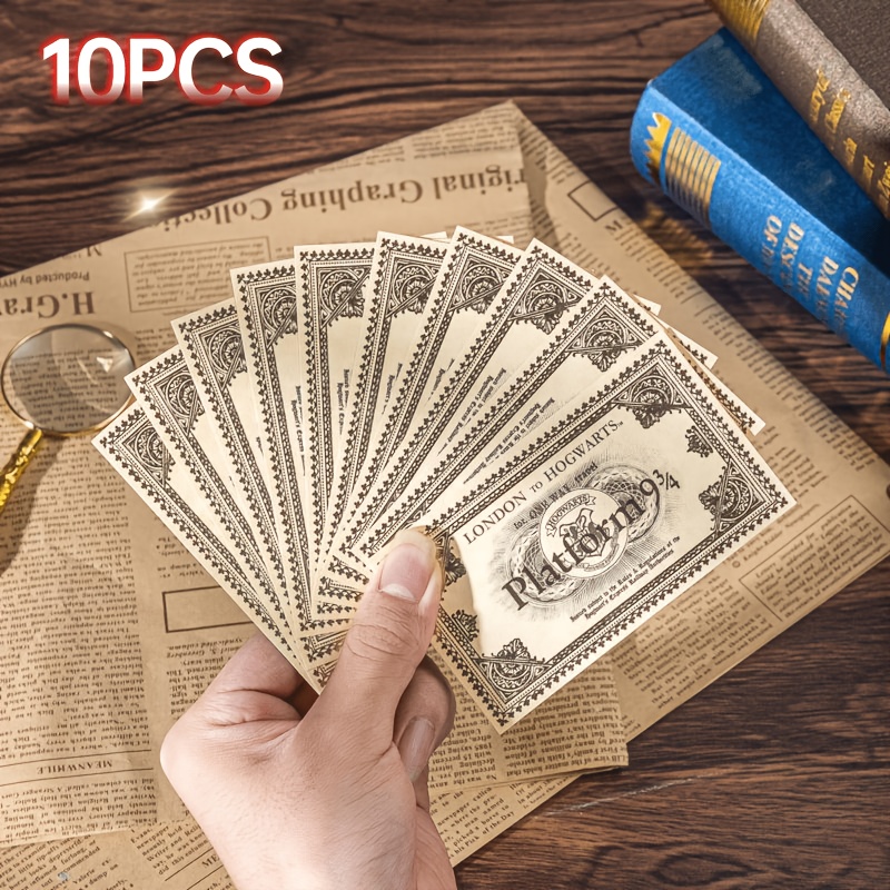Image of Warner . Licensed, Golden-embossed Tickets, To London Round-trip Tickets, 934, 257 Tickets, Suitable For Halloween, Christmas, Back-to-school Gifts, And Party Souvenirs For Halloween、christmas
