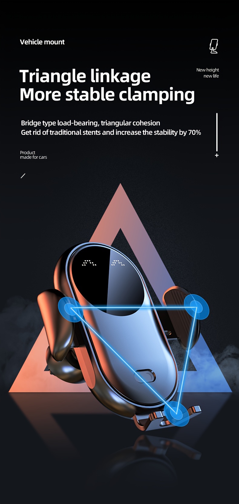 car wireless charger stand auto clamping magnetic infrared smart induction wireless charging station air vent bracket moblie phone holder for iphone 16 15 14   pro   for galaxy s25 s24 s23 ultra for xiaomi car dashboard accessories details 8