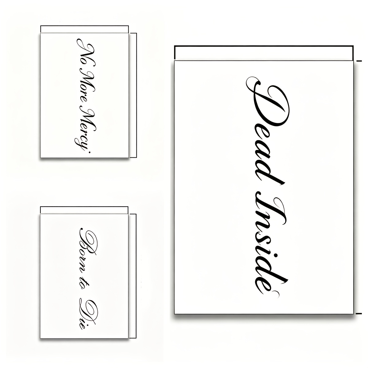 3pcs Waterproof Temporary Tattoo Stickers, English Quotes Design