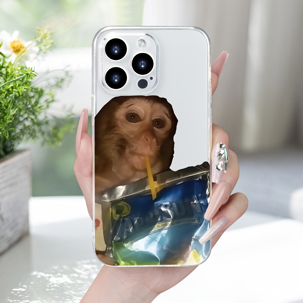 

Creative Monkey Funny Pattern Transparent Phone Case Premium Texture Simple For Apple15 14 13 12 11 Xs Xr X 7 8 Plus Pro Max Mini