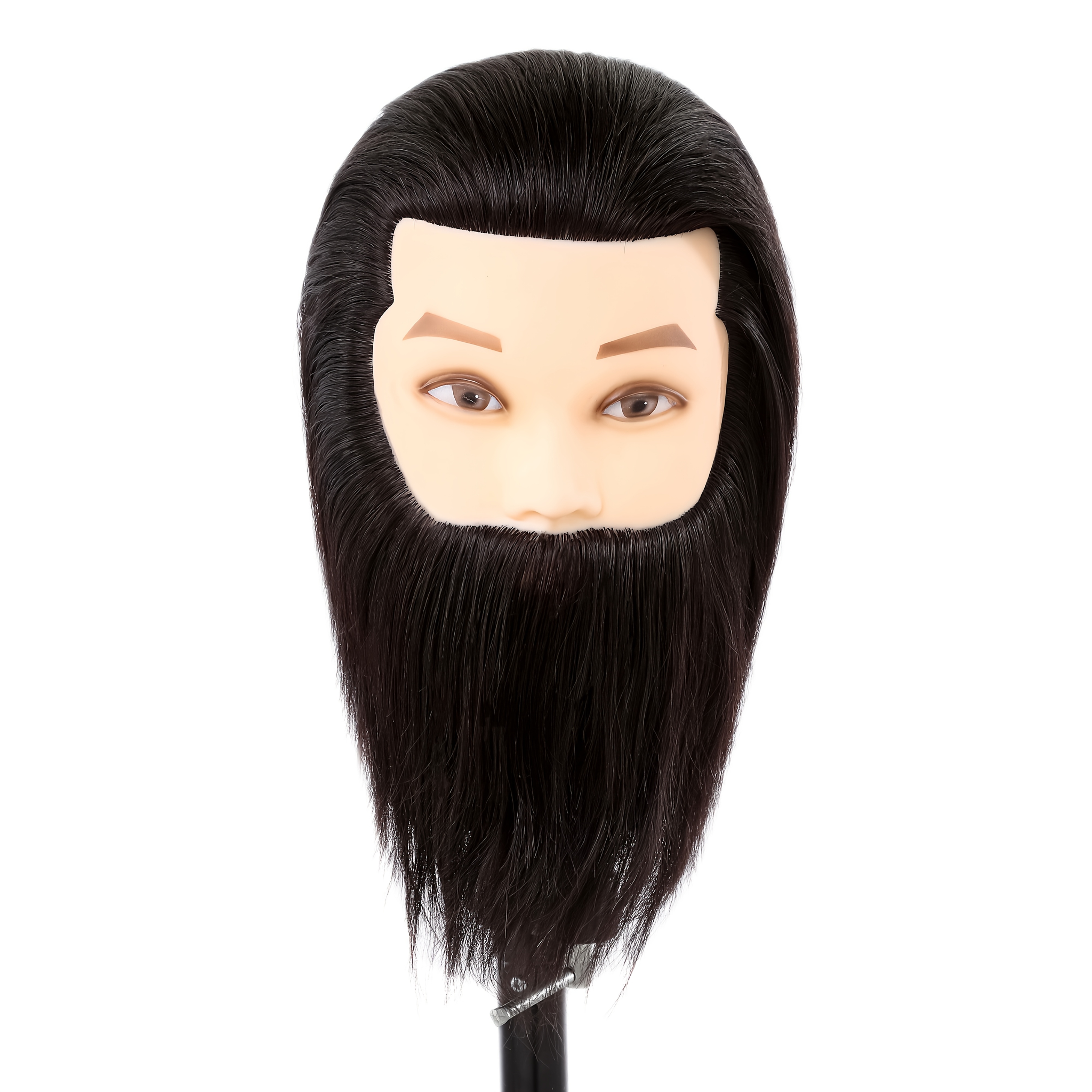 

1pc Unisex Adult Hairdressing Mannequin Head With Hair, Dyeable And Permable, For Hairstyling Practice, Cutting, Blow Waving, And Beard Trimming