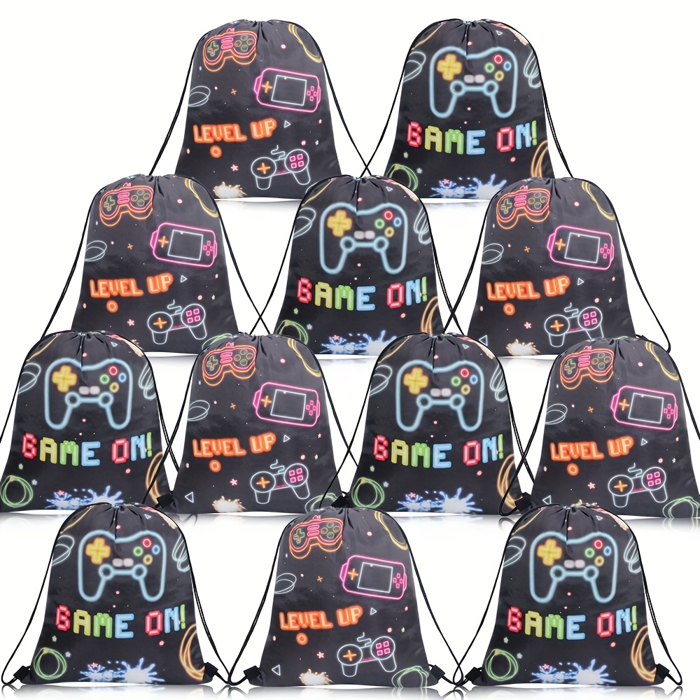 Video Game Themed Drawstring Bags