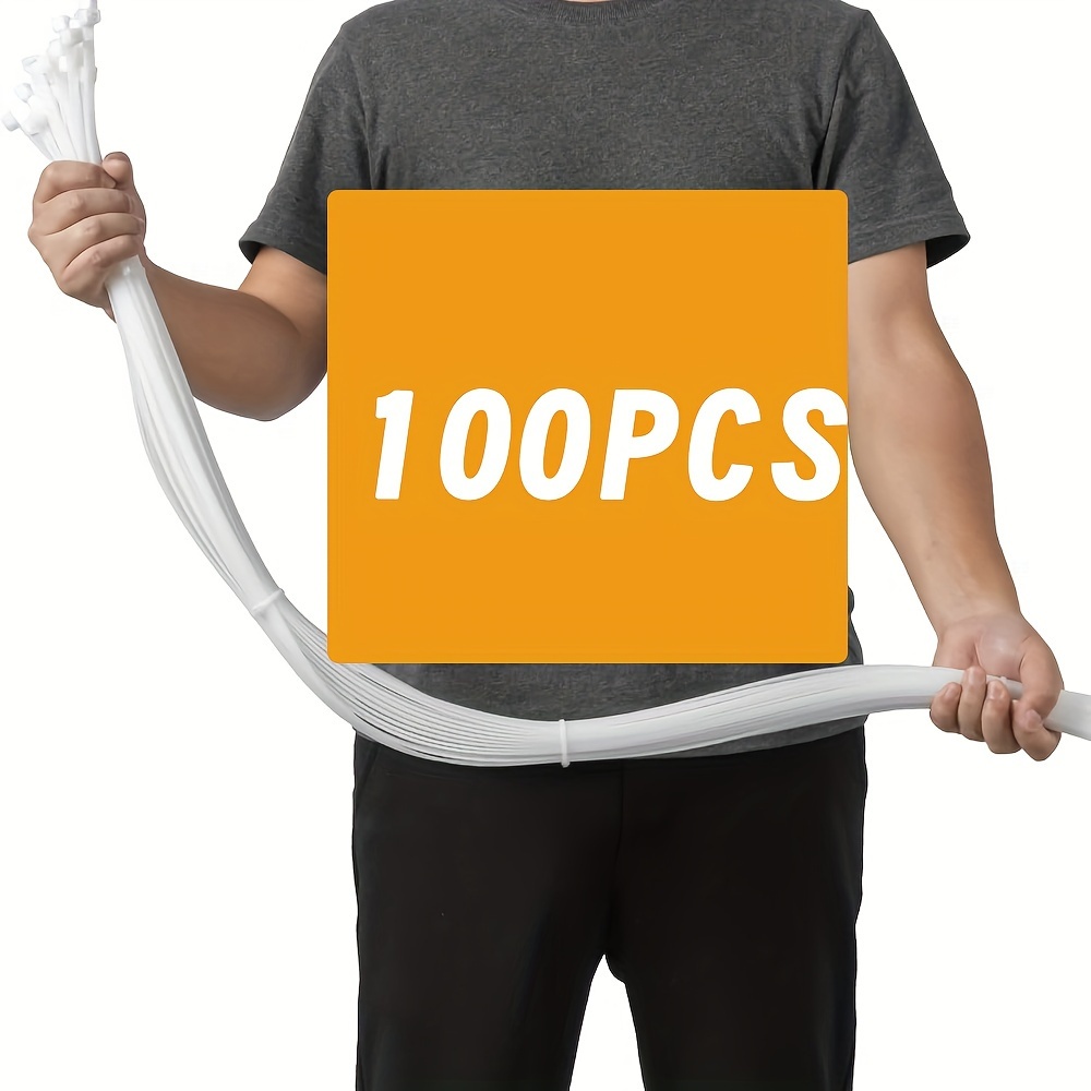 TEMU 50pcs Heavy Duty Extra Long Zip Ties - 36-inch Large Heavy Duty Cable Ties With 200lb Tensile Strength, Uv-resistant (uv Proof), Self-locking