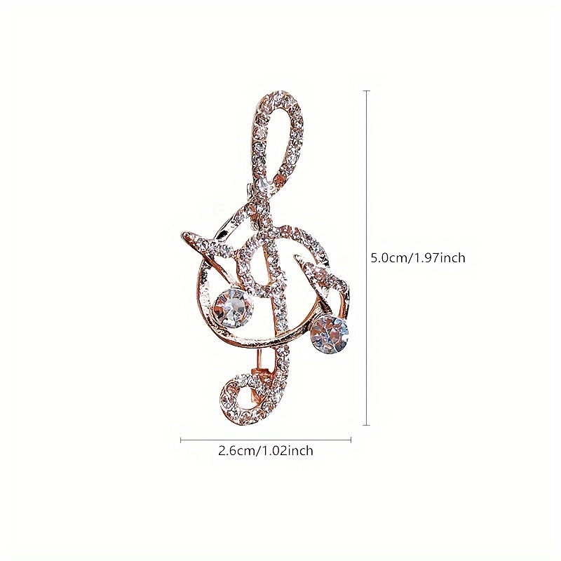 Image of New Music Note Brooch Dress Shirt Suit Evening Gown Sweater Scarf Shawl Coat Pin Clothing Collar Accessory