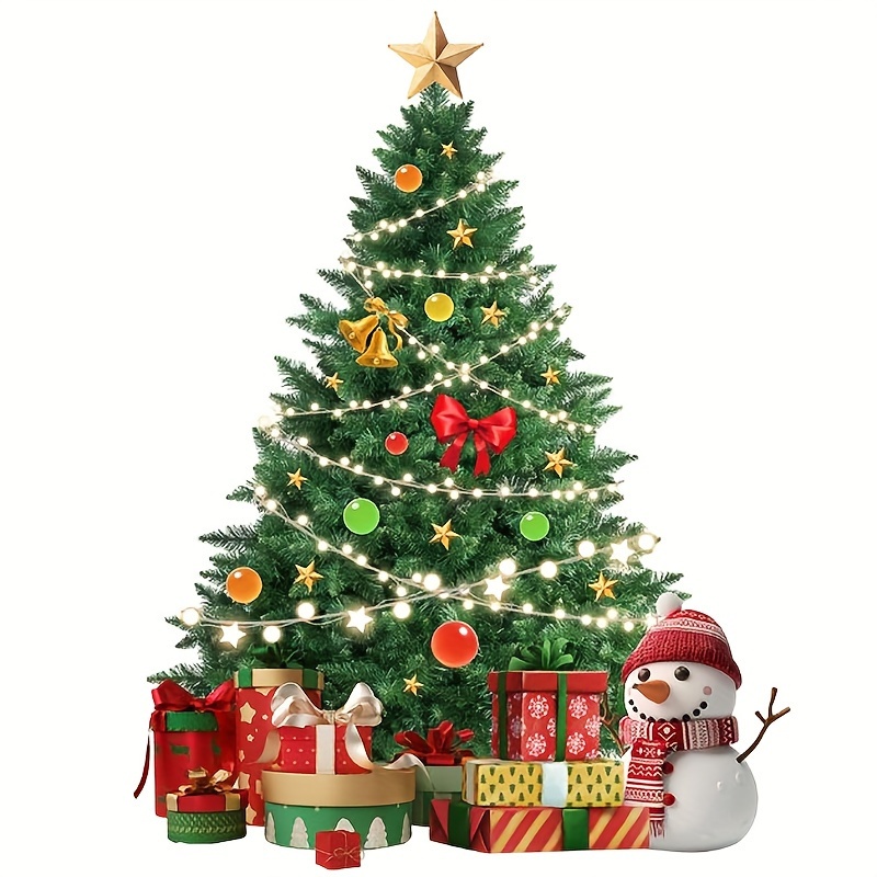 painted christmas tree snowman home bedroom living room background wall decoration wall sticker self 