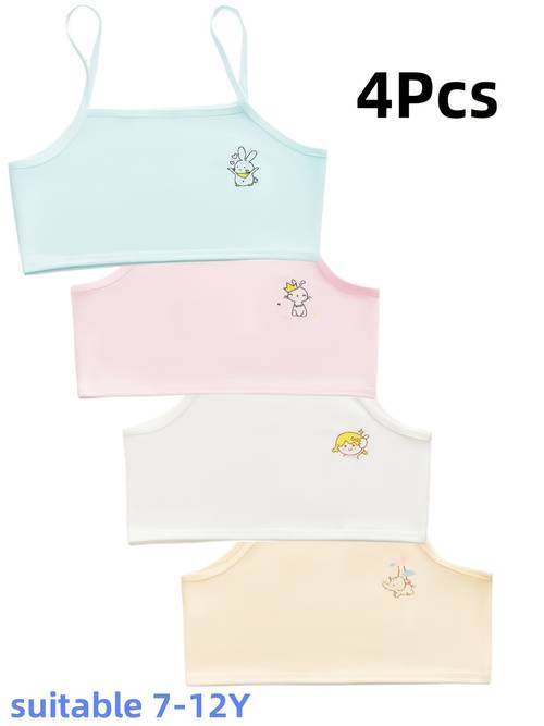 4pcs of girls tops suitable for young girls aged 7 12 including colors suitable for