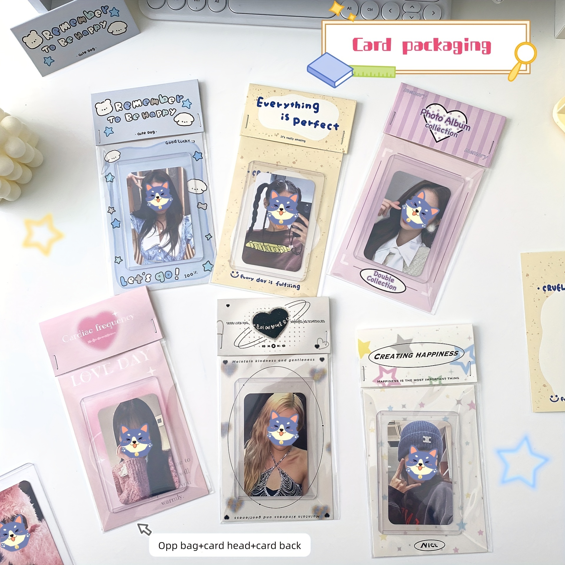 

5pcs/10pcs New Instagram-inspired Card Heads, Backs, And Opp Bags - Perfect For Card Making And Gift Wrapping