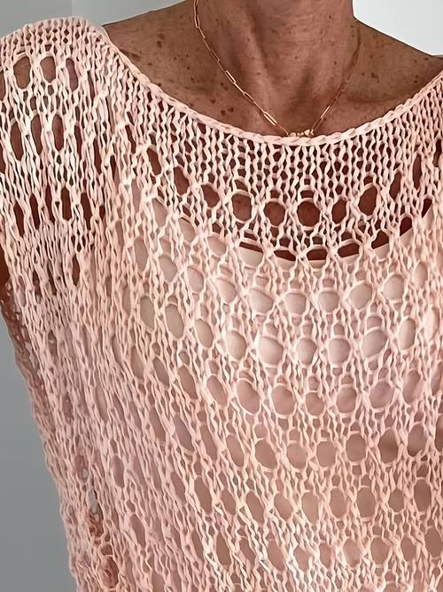 sommerliches hohles ärmelloses top für damen, locker atmungsaktiv als überwurf