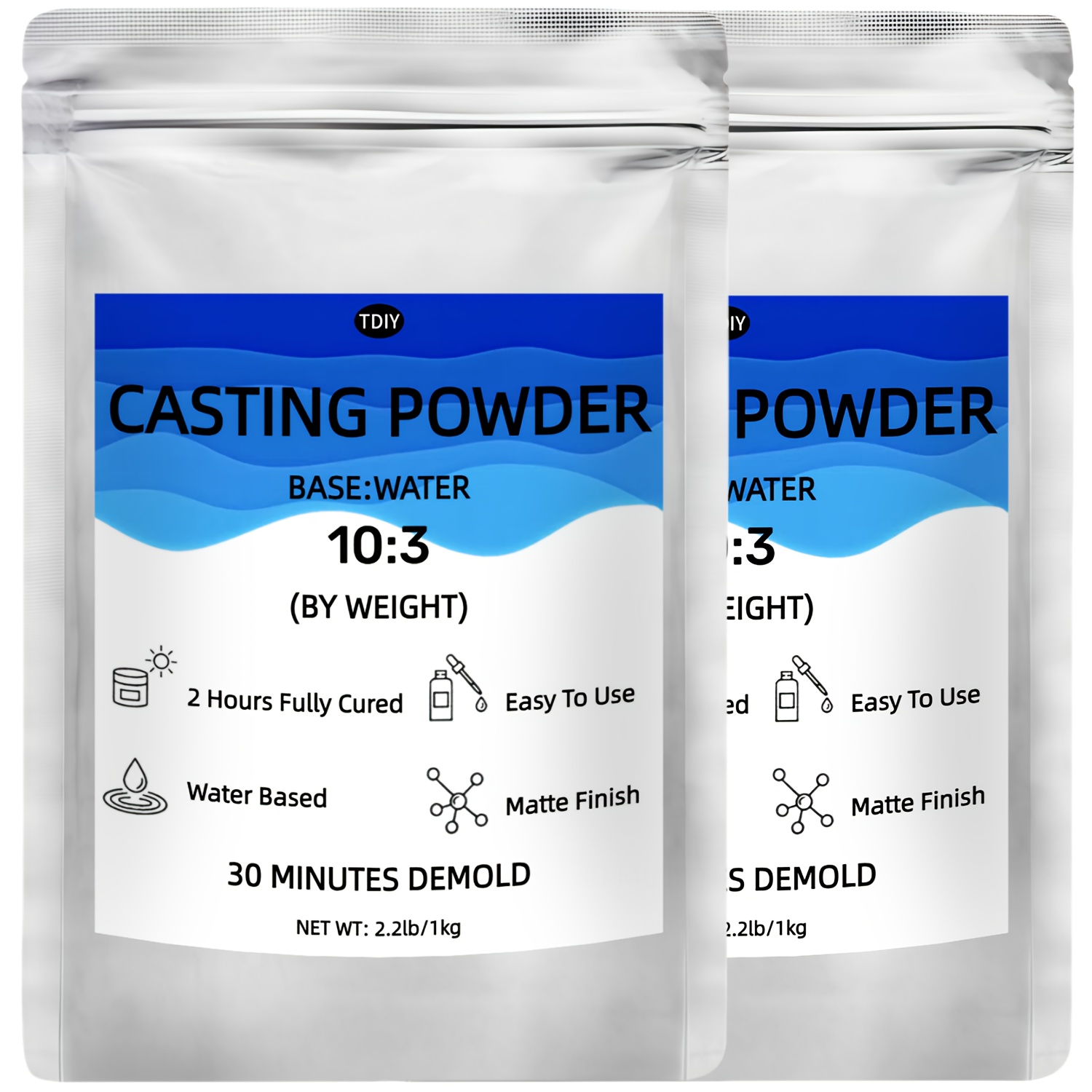 Image of 1kg/2kg (2.2lbs/4.4lbs) Resin Casting Powder - High-strength, Bubble-free Plaster For Jewelry & Diy Crafts - High-quality, No-toxic, Art Molding Compound Easy Blend & Casting Kit