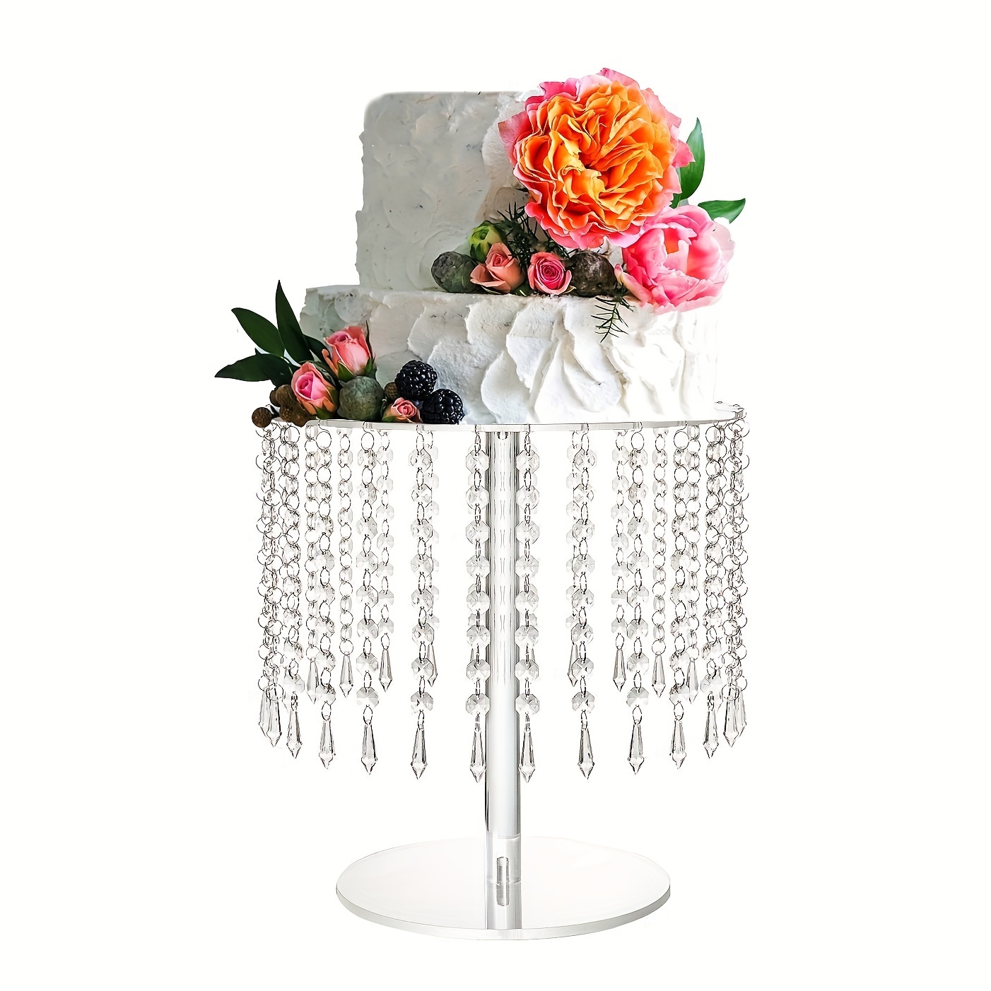 TEMU 1/3pcs Acrylic Cake Stand, Round Cake Stand, Transparent Dessert, Tea, Cake Stand Display Stand For Wedding Decoration, Crystal Chandelier Wedding Birthday Party 's Shower Table Decoration