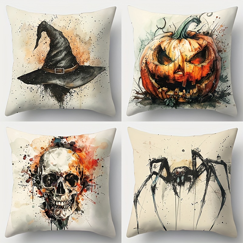 

4pcs Polyester Pillowcases - 17.72 X 17.72 , Decoration For And Sofa, And , No Included