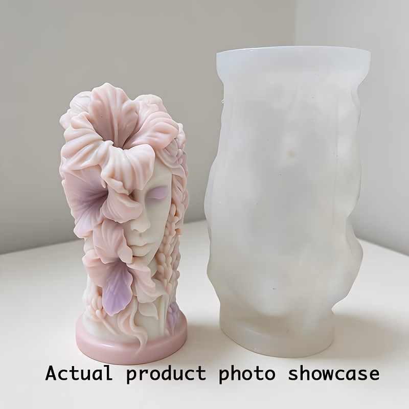 moldes de fundição de resina, moldes de silicone elegantes de deusa flor de , resistentes ao e não deformáveis, fáceis de desmoldar, velas / sabonete / ornamentos de resina, decoração de ins, presentes para da mãe e coleções de dia namorados Detalhes do produto 0