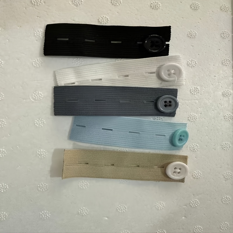 TEMU 5pcs Boutons d'extension de taille élastiques, Extension de taille élastique réglable avec boutons, Grossesse, Grande Taille, Pantalons pour