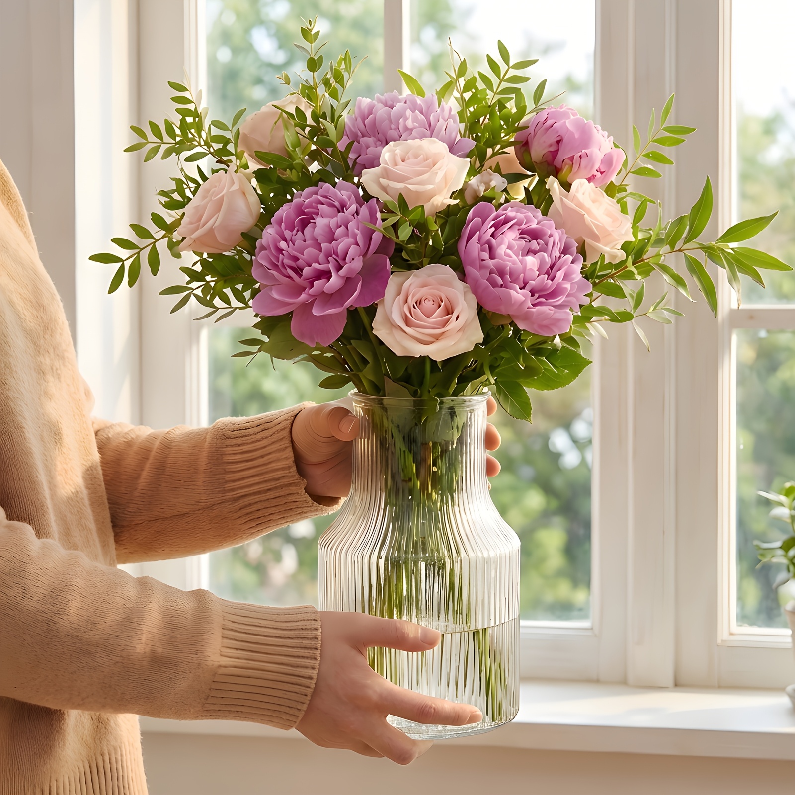glass flower vases sold on Temu United States