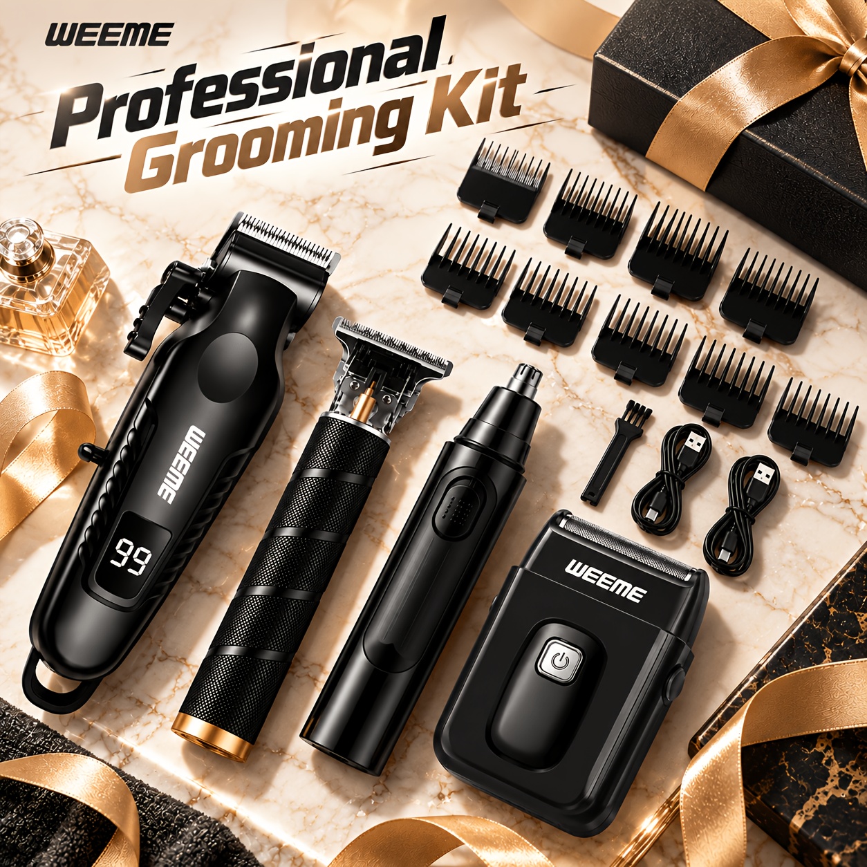 TEMU WEEME Set da 4/3/2 pezzi per Tagliacapelli Professionale da , Regolabarba di Precisione, Tagliapeli e Kit Rasoio Elettrico, Kit per di Barba e