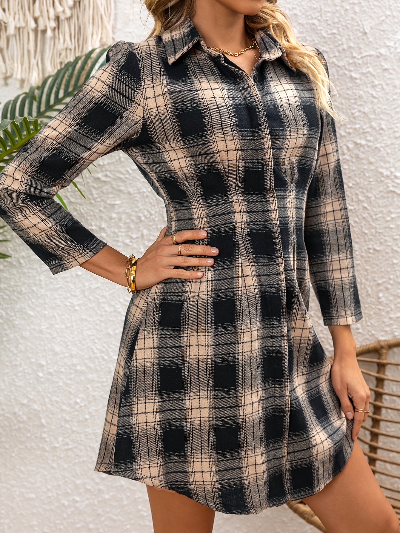 old fashioned shirt dress Beige Linen Shirt Dress – Vintage Summer Midi main image 1