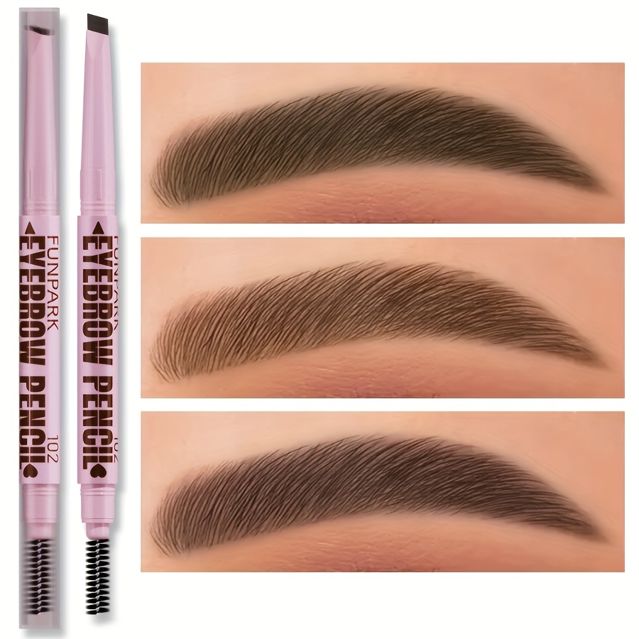 1pc waterproof natural makeup double heads automatic eyebrow pencil waterproof long lasting   eyebrow pen with eyebrow powder liquid eyebrow pen wild brow